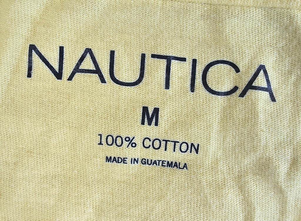 Nautica T Shirt Medium Yellow Fishing Marlin Sailfish Graphic 100% Cotton Tee Me