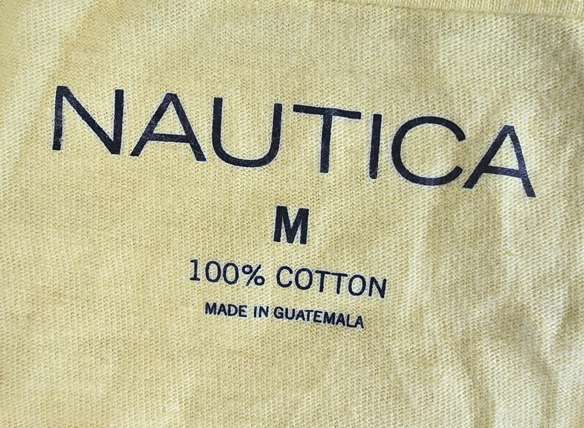 Nautica T Shirt Medium Yellow Fishing Marlin Sailfish Graphic 100% Cotton Tee Me