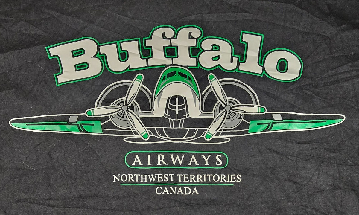 Buffalo Airways T Shirt XL Black Northwest Territories Canada Aviation Plane Tee