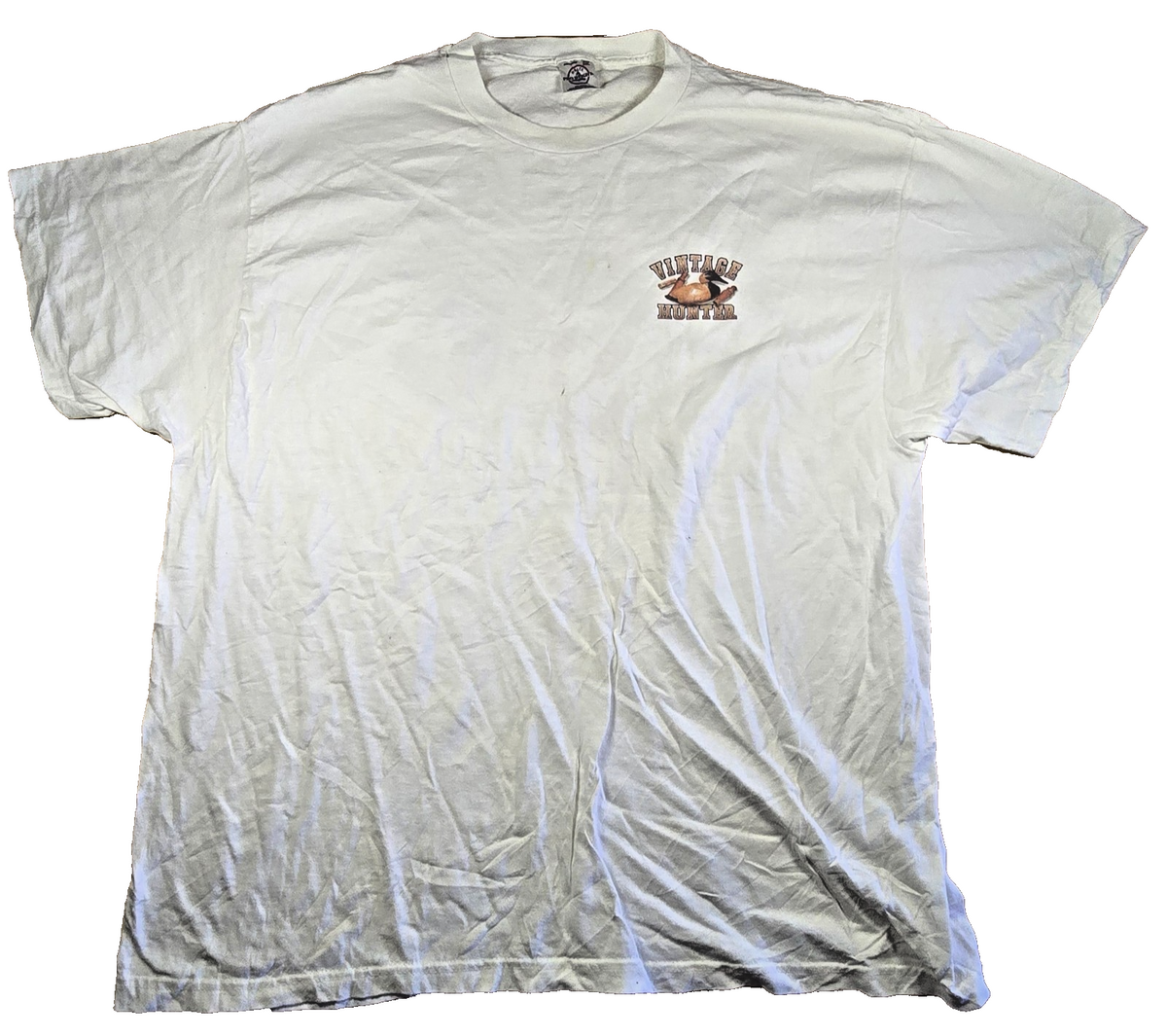 Vintage Hunter T Shirt 2XL White Delta Pro Weight Duck Hunting Rifle USA Tee