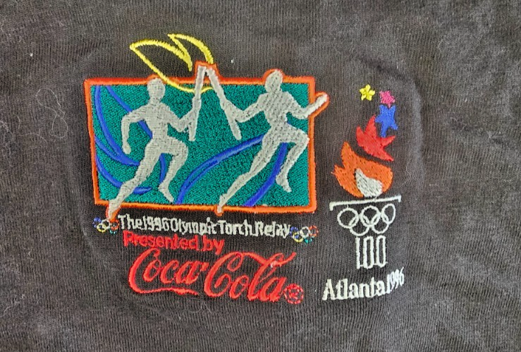 Vintage 1996 Coca Cola Atlanta Olympics Polo Shirt Medium Coke Olympic Games 90s