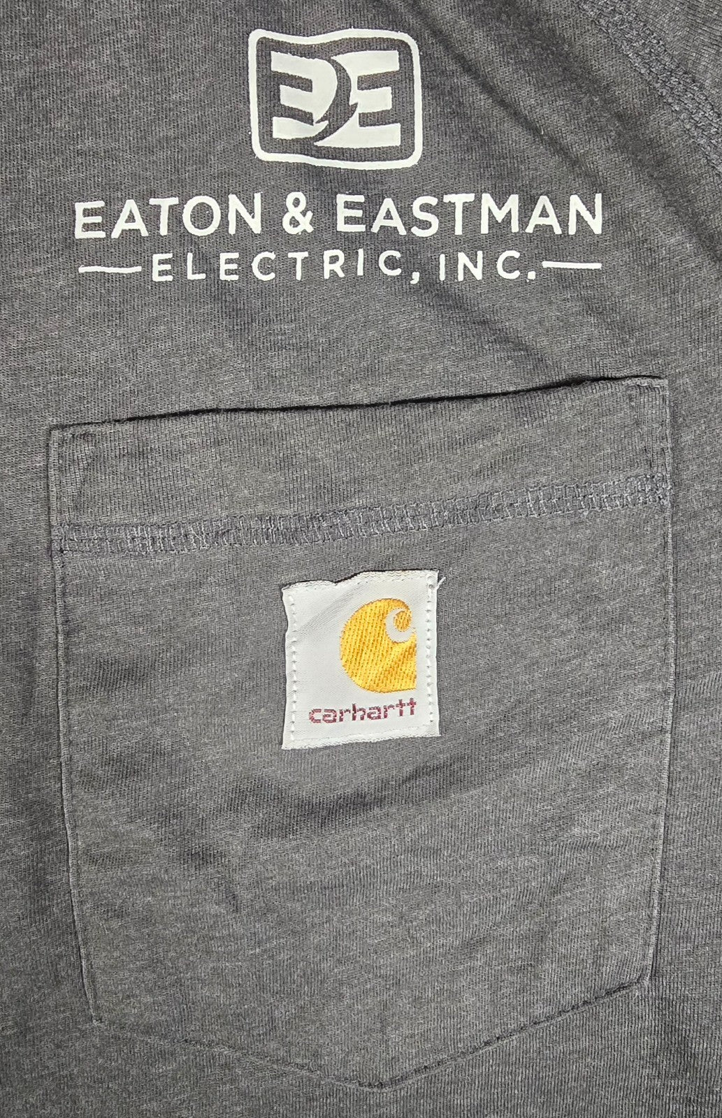 Carhartt Force Mens Long Sleeve Work Shirt Pocket Grey Medium Workwear Logo