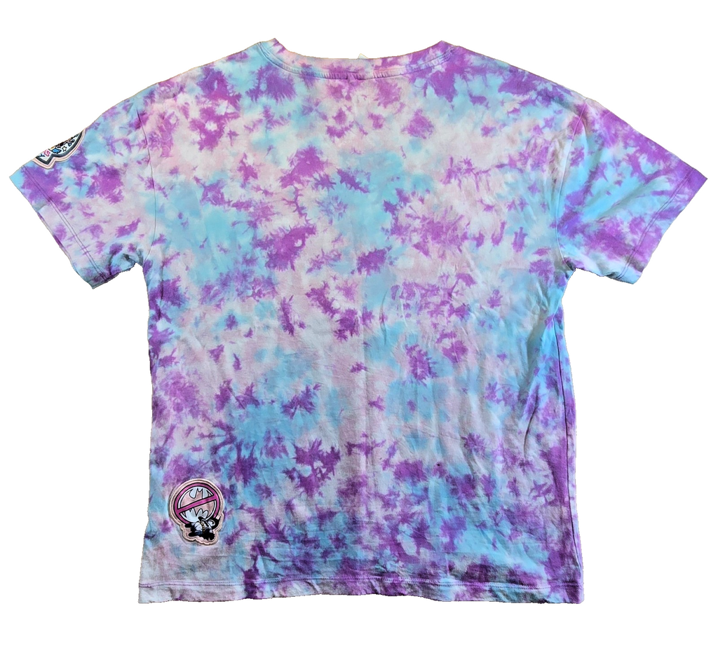 DC Harley Quinn T Shirt Womens Tie Dye Pink Blue Bubble Gum Batman Tee