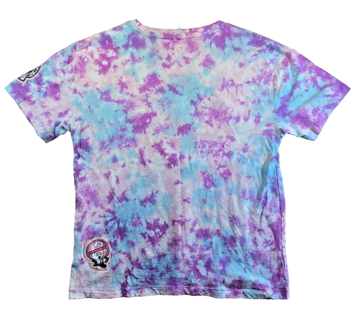 DC Harley Quinn T Shirt Womens Tie Dye Pink Blue Bubble Gum Batman Tee