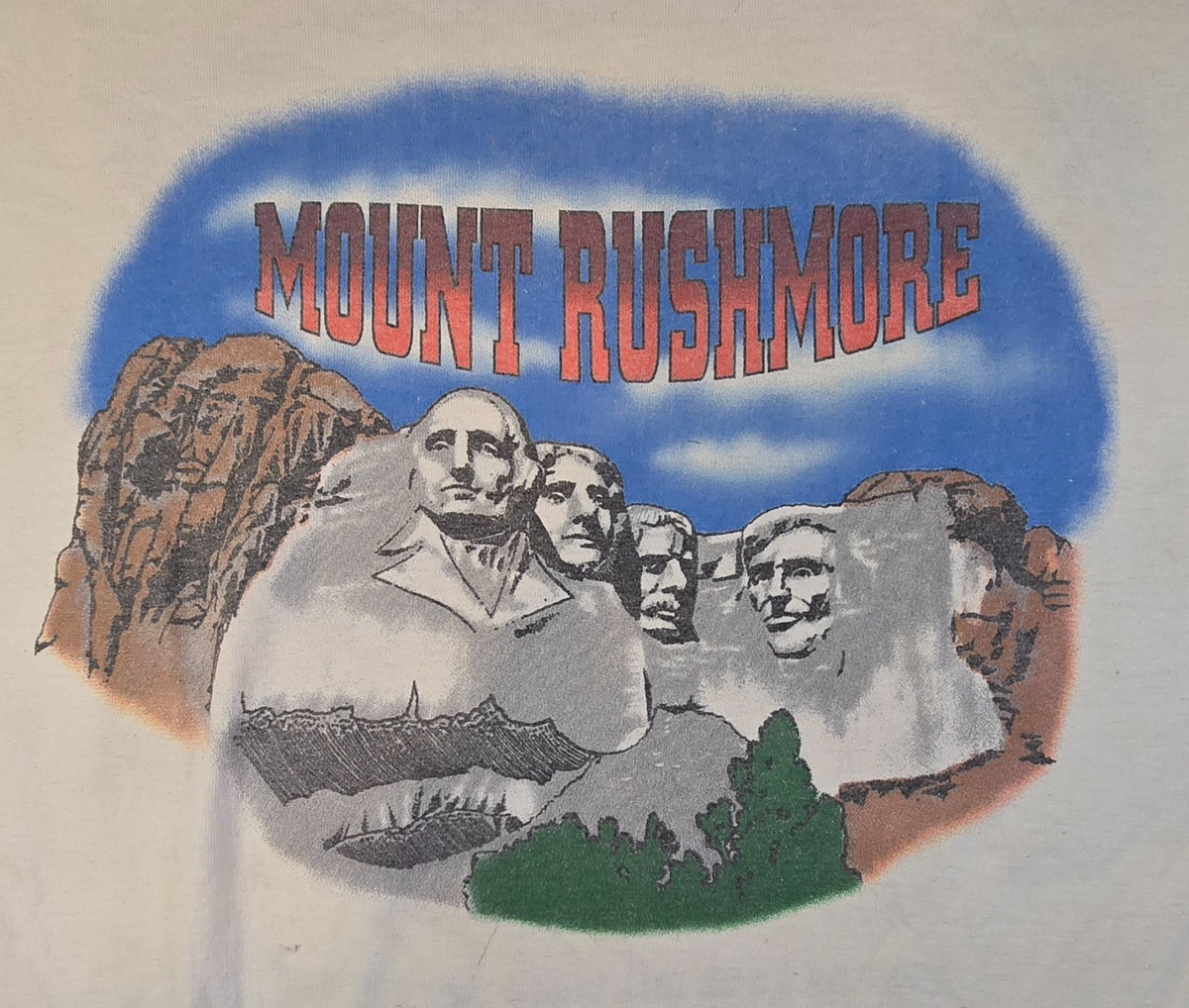 Mount Rushmore T-Shirt Mens M Fruit of the Loom USA Americana Retro Tourist Tee