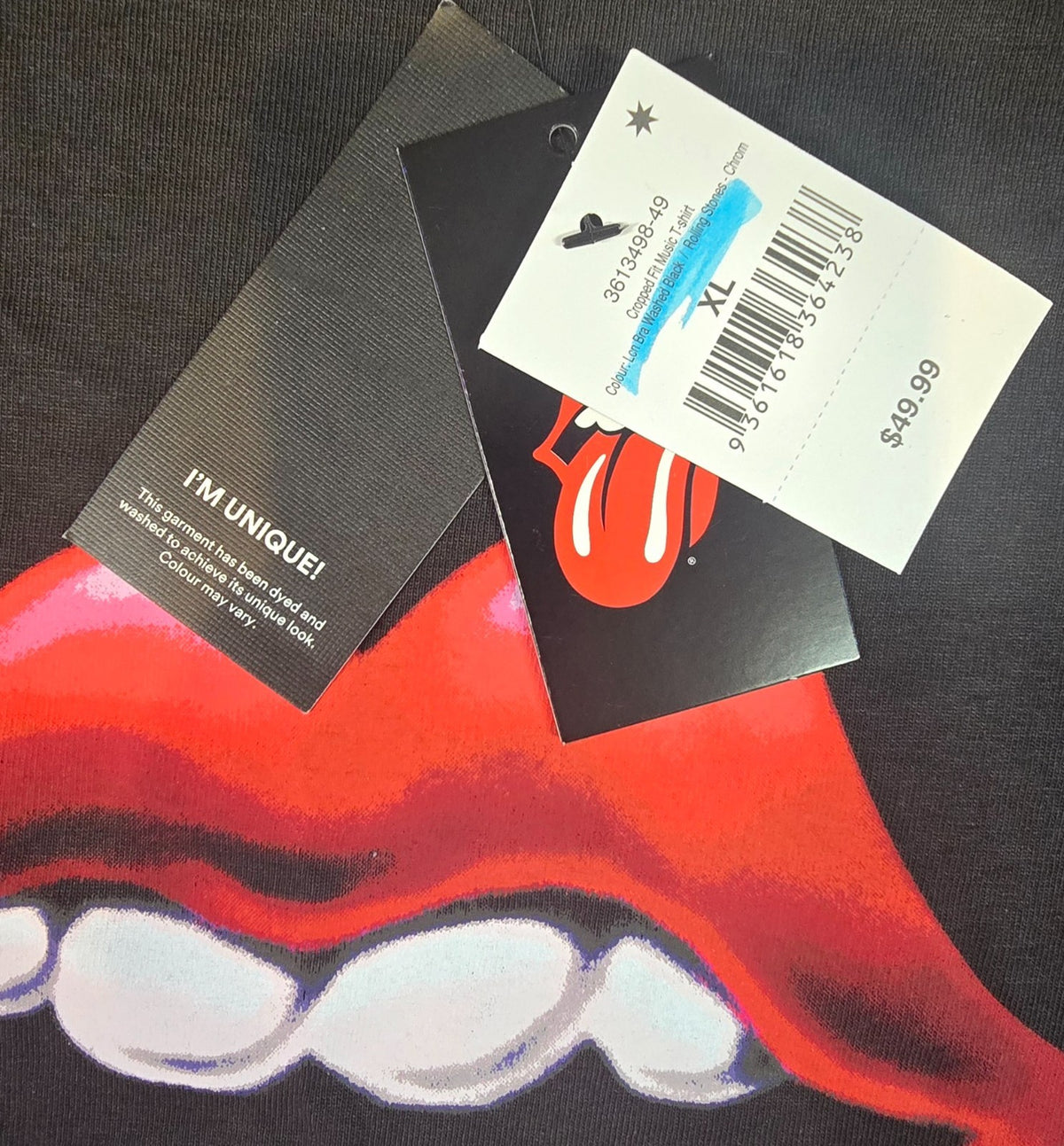 The Rolling Stones T Shirt Tongue Logo Rock Band Tee Black New With Tags Size XL