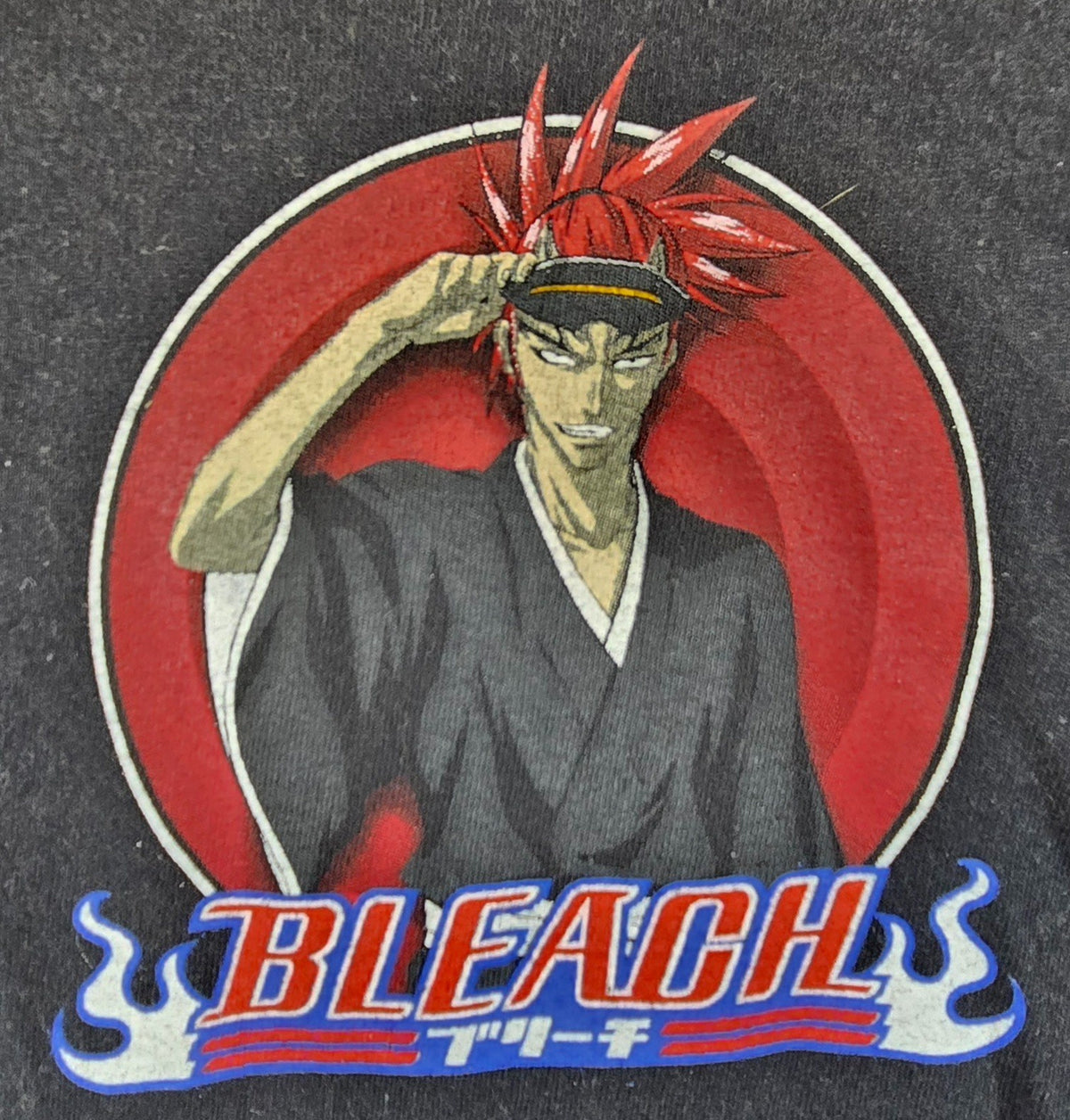 Bleach Renji Abarai T Shirt Medium M Black Anime Gotei Crew Double Sided Tee