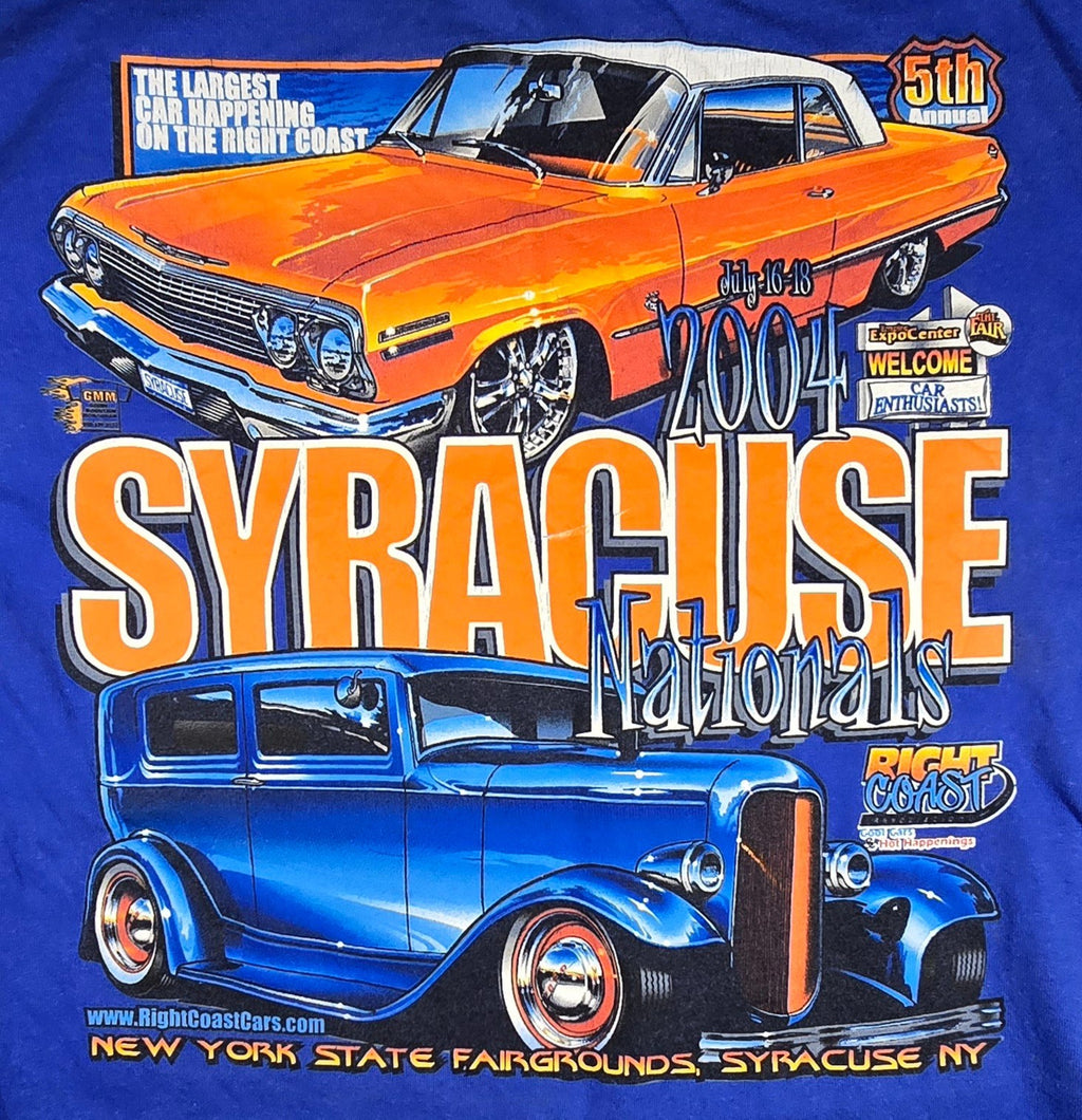 Vintage 2004 Syracuse Nationals T Shirt Large Classic Cars Hot Rod Graphic Tee