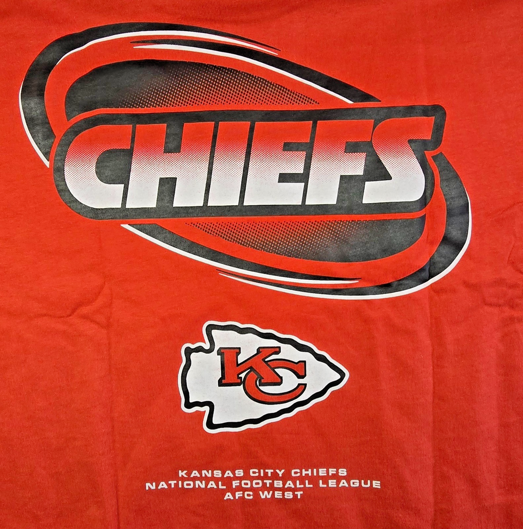 Kansas City Chiefs NFL T Shirt Medium Red Team Apparel Double Sided Graphic Tee