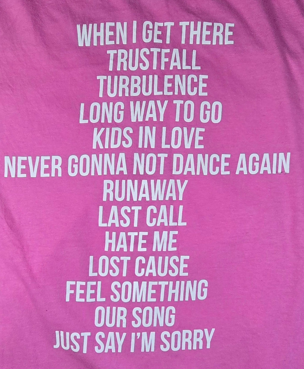 P!NK Trustfall T Shirt Medium M Pink 2023 Album Pop Music Double Sided Graphic