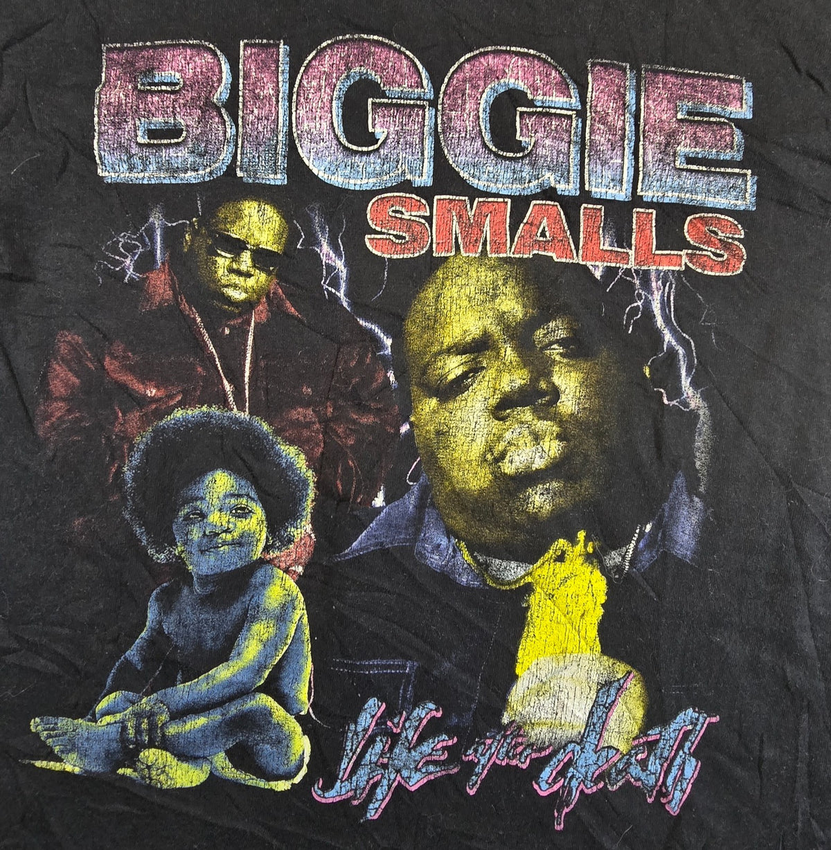 Biggie Smalls T Shirt Black Notorious BIG Hip Hop Rap Graphic Tee No Size Tag