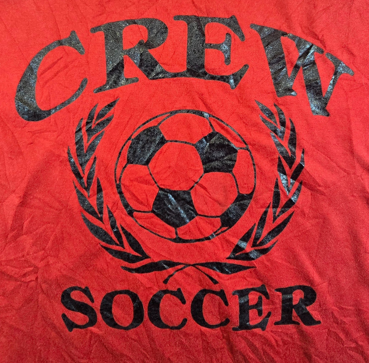 Jerzees Crew Soccer T Shirt XL Red Made In USA Russell Athletic Vintage Tee