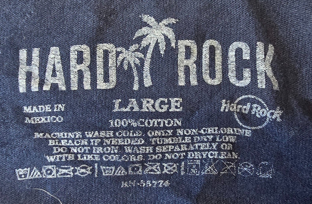 Hard Rock Cafe Las Vegas T Shirt Large L Navy Guitar Travel Graphic Tee