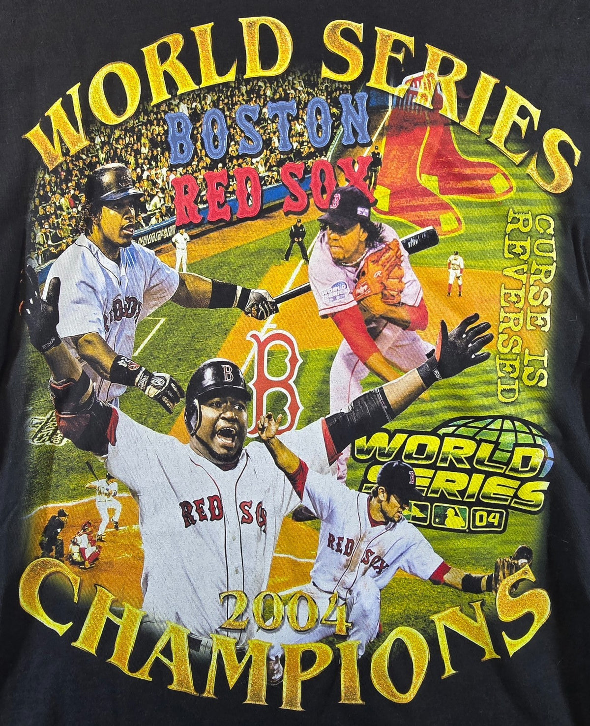 Boston Red Sox 2004 World Series Champions T Shirt Medium M MLB Baseball Tee