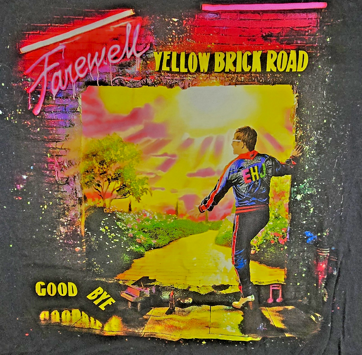 Elton John Farewell Yellow Brick Road 2018 Tour T Shirt Black XL Concert Music T