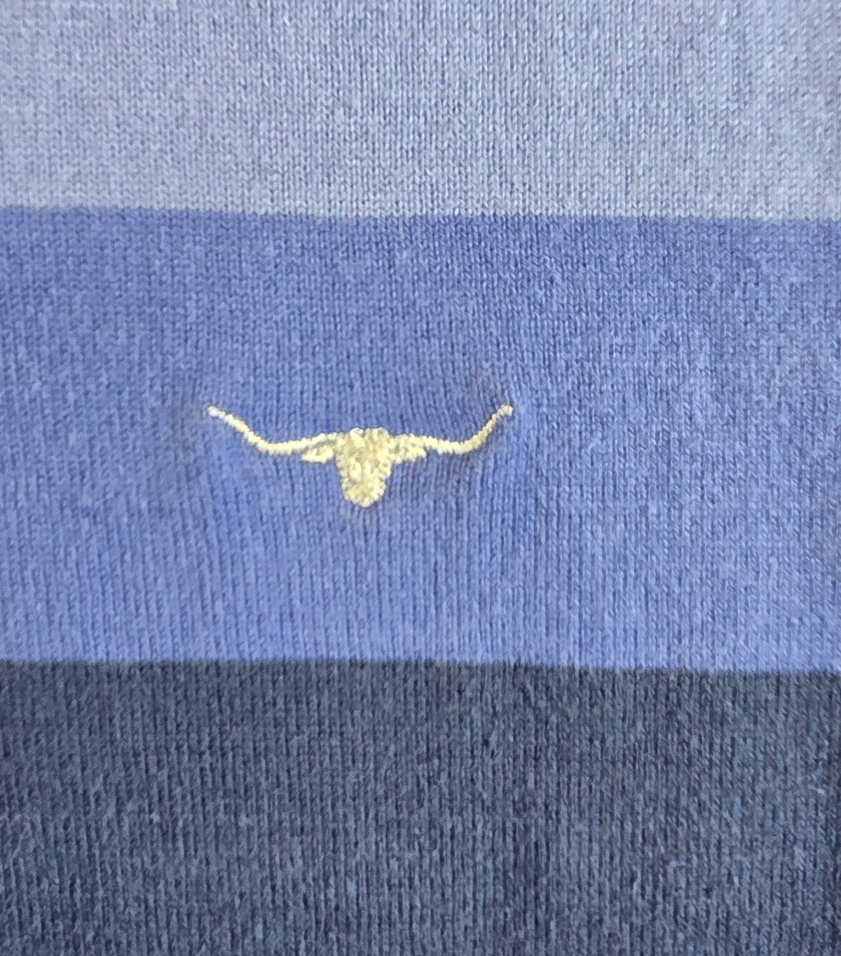 R.M. Williams Rugby Polo Shirt Size 12 Blue Stripe Long Sleeve Cotton