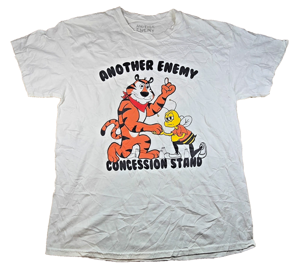 Another Enemy T Shirt Medium M White Tony Tiger Bee Concession Stand Graphic Tee