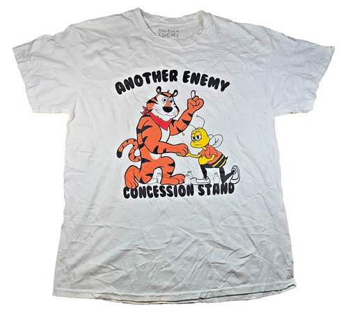 Another Enemy T Shirt Medium M White Tony Tiger Bee Concession Stand Graphic Tee