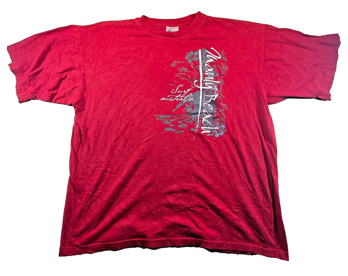 Merry Beach T Shirt XL Size 20 Red Gooses Australia Surf 100% Cotton Vintage