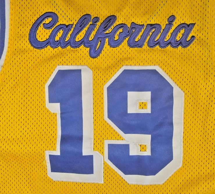 UCLA Bruins #19 Basketball Jersey Large Yellow Blue NCAA College Retro Style Lge
