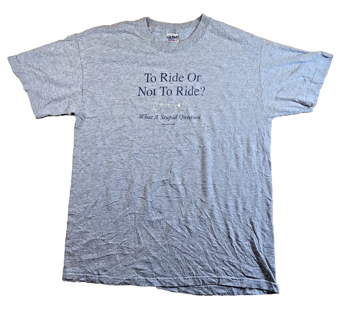 Horse Riding T Shirt Medium Grey Gildan To Ride Or Not To Ride Equestrian Tee M