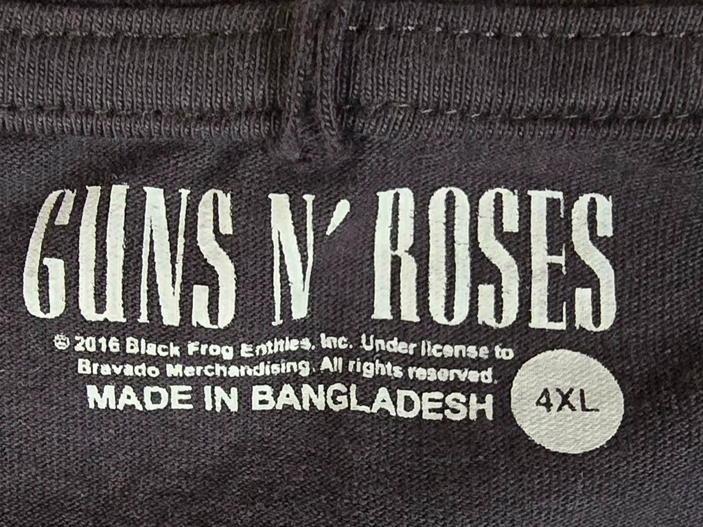 Guns N Roses Appetite For Destruction T-Shirt Mens 4XL Black Rock Band Cotton Te