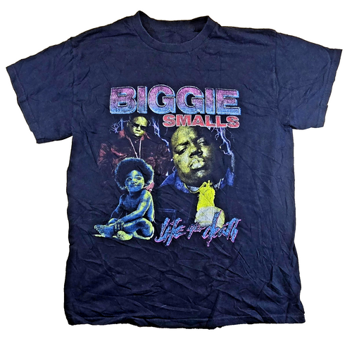 Biggie Smalls T Shirt Black Notorious BIG Hip Hop Rap Graphic Tee No Size Tag