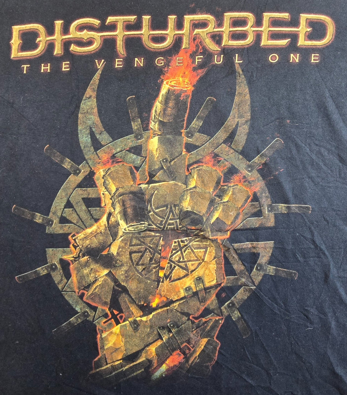 Disturbed T Shirt XL Black The Vengeful One World Tour 2016 Heavy Metal Band XL
