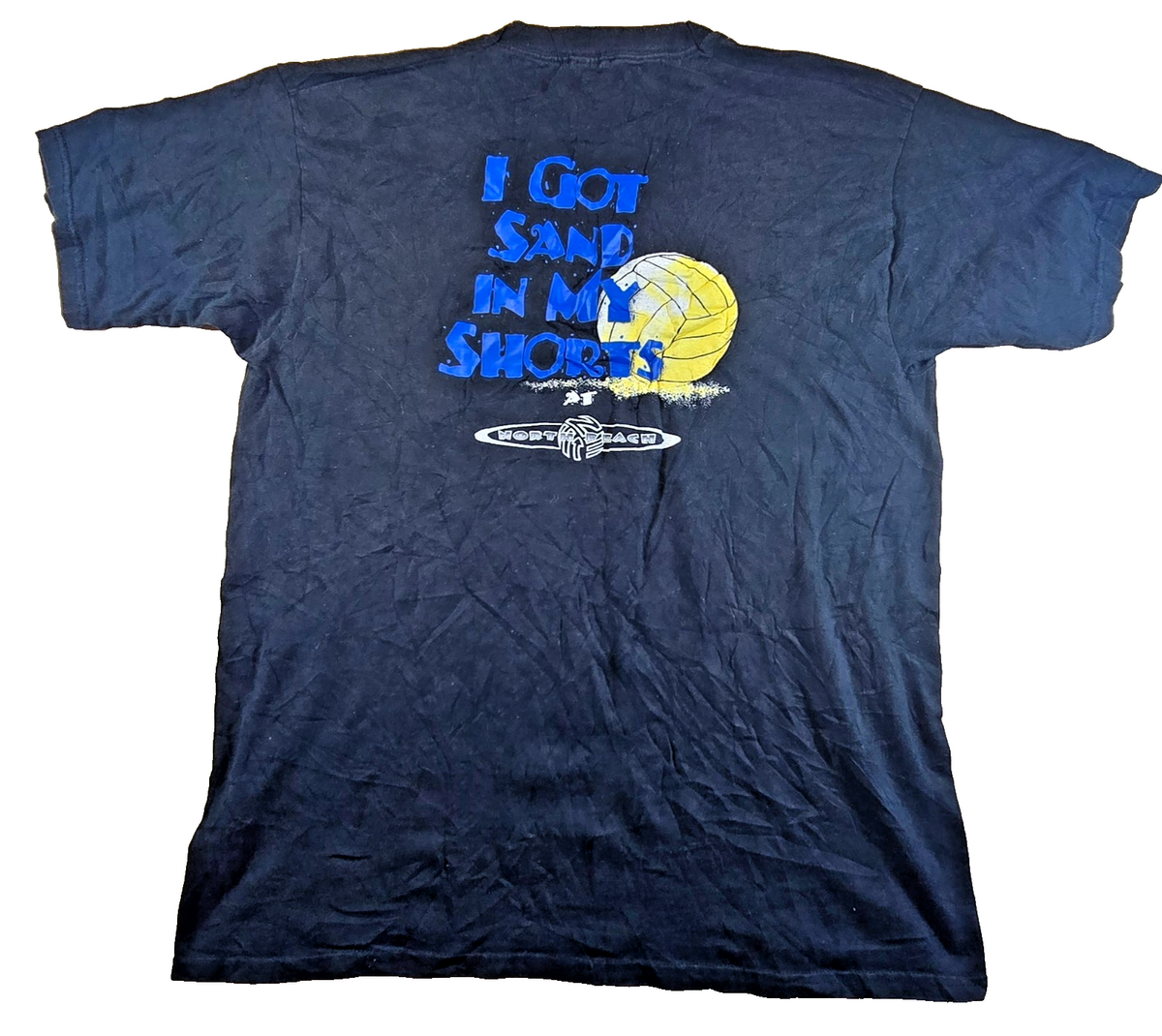 Morty Beach T Shirt XL Black Fruit Of The Loom Heavy Cotton Sand Volleyball Tee