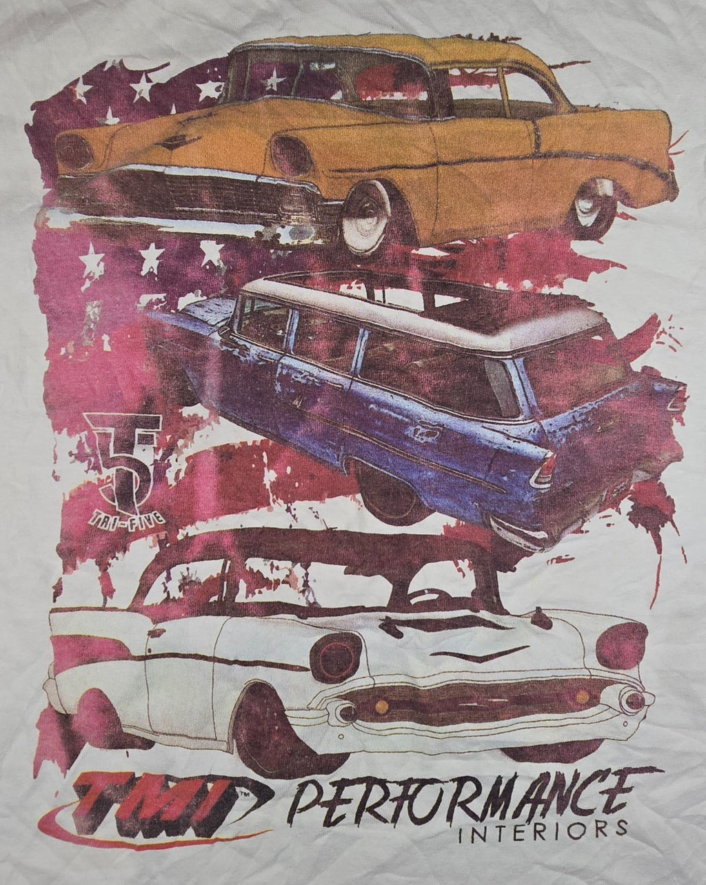 TMP Performance Interiors T Shirt White Classic Cars Hot Rod USA Graphic Tee