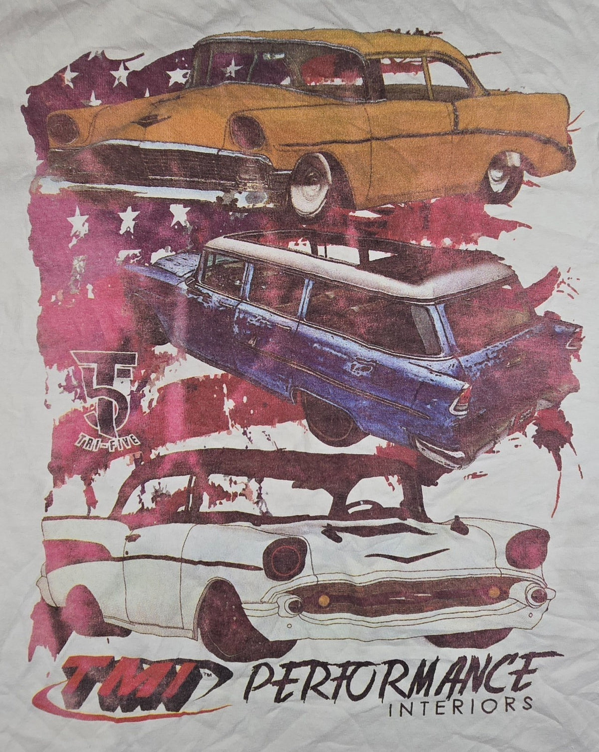 TMP Performance Interiors T Shirt White Classic Cars Hot Rod USA Graphic Tee
