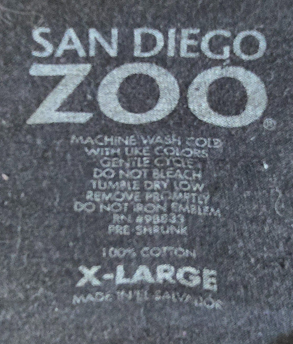 San Diego Zoo Wild Animal Park Lion T Shirt XL Black Big Cat Graphic 100% Cotton