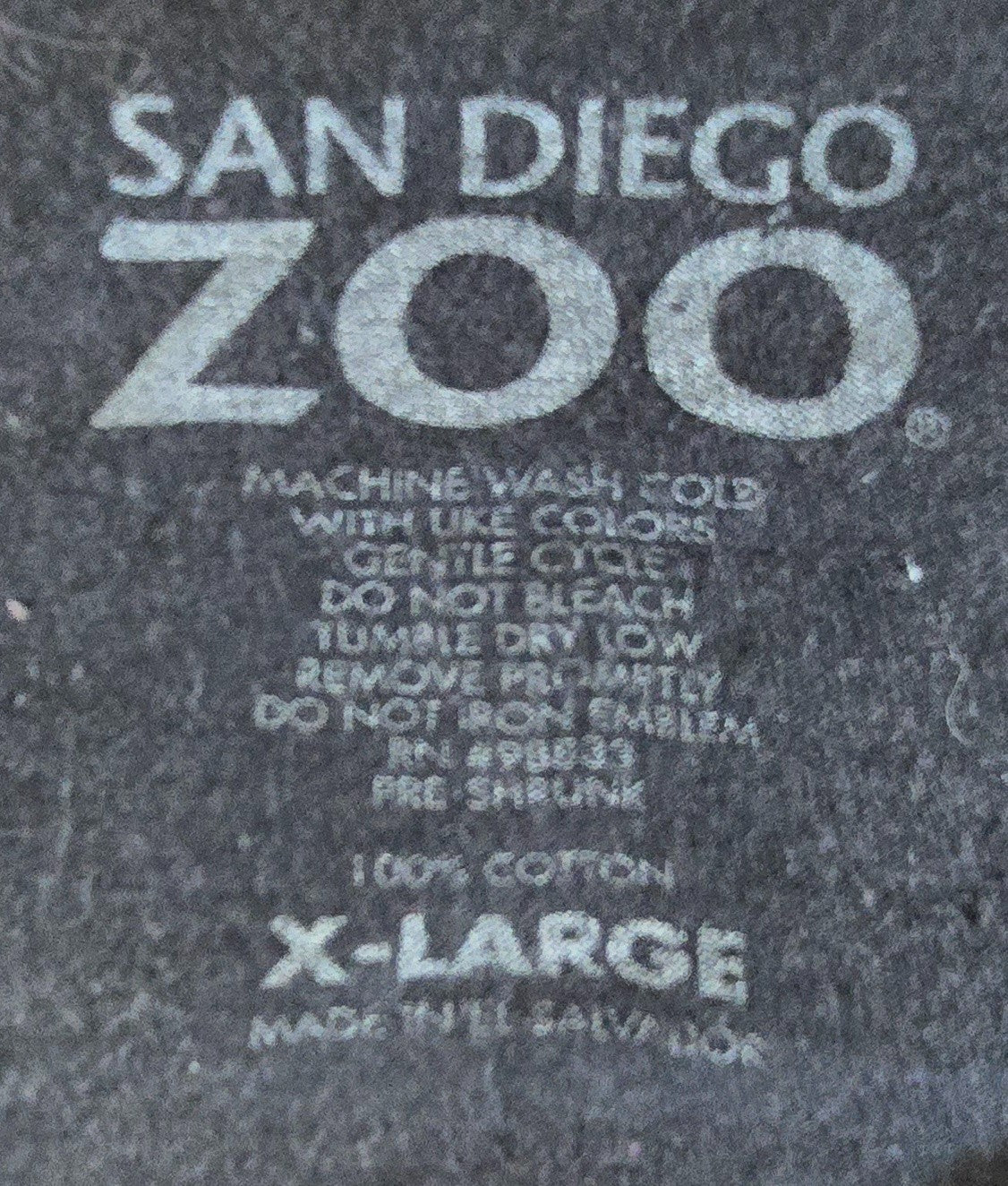 San Diego Zoo Wild Animal Park Lion T Shirt XL Black Big Cat Graphic 100% Cotton