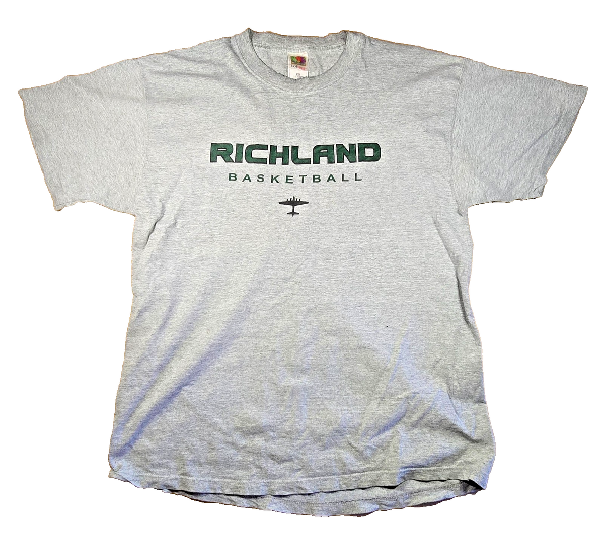 Richland Basketball T Shirt Large XL Grey Fruit Of The Loom Sports USA Team Tee