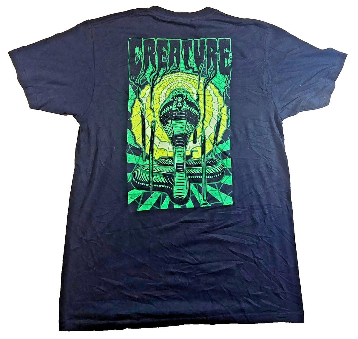 Creature Skateboards T Shirt Medium Black Cobra Snake Logo Skate Streetwear Tee