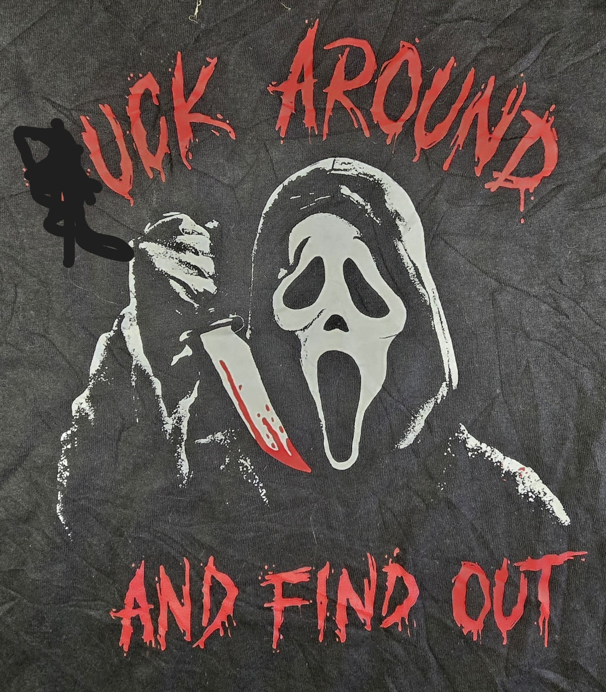 Ghost Face Scream T Shirt XL Black *uc* Around Find Out Horror Halloween Tee
