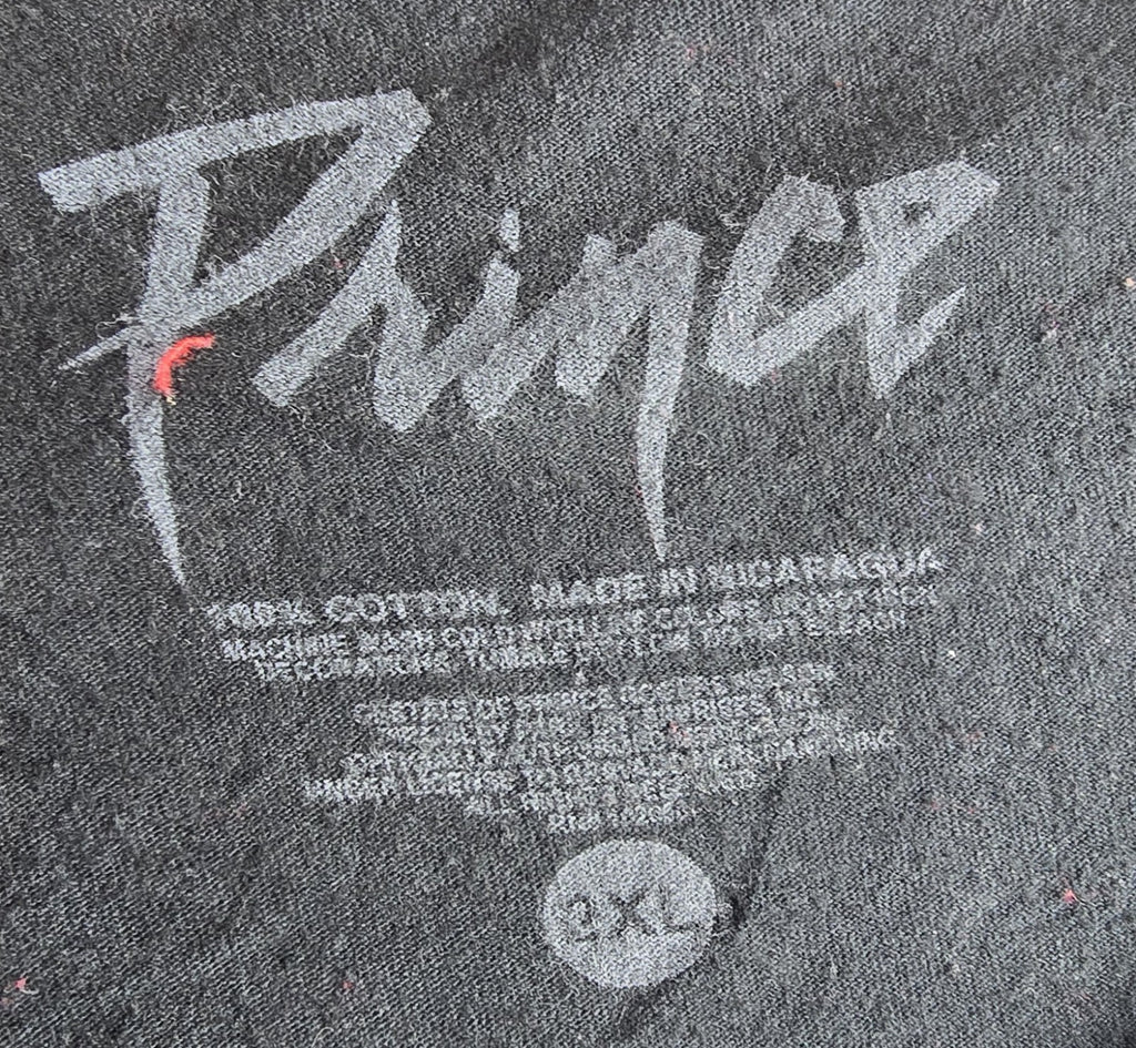 Men's Prince Purple Rain Graphic Print Black Crew Neck T-Shirt Short Sleeve 2XL