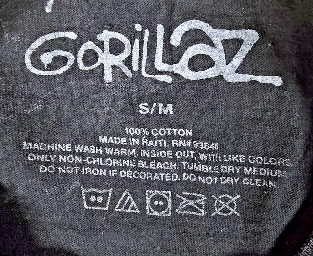 Gorillaz T Shirt Small Medium S M Black Acid Wash Band Music Graphic Tee