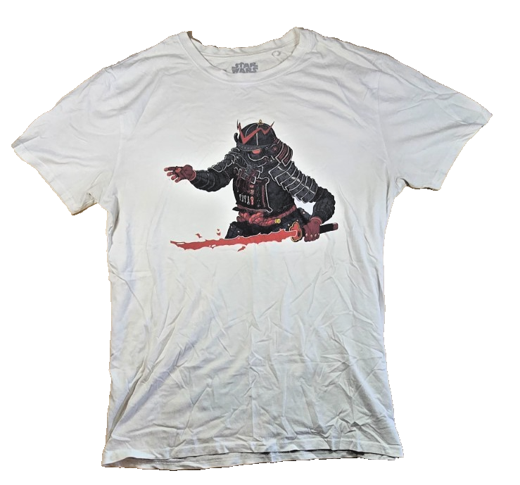 Star Wars Samurai Darth Vader T Shirt Large L White Katana Graphic Tee