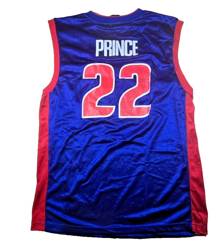 Detroit Pistons Tayshaun Prince #22 Jersey Large Reebok NBA Basketball Blue Red
