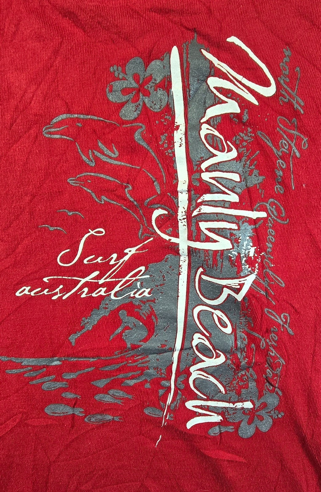 Merry Beach T Shirt XL Size 20 Red Gooses Australia Surf 100% Cotton Vintage