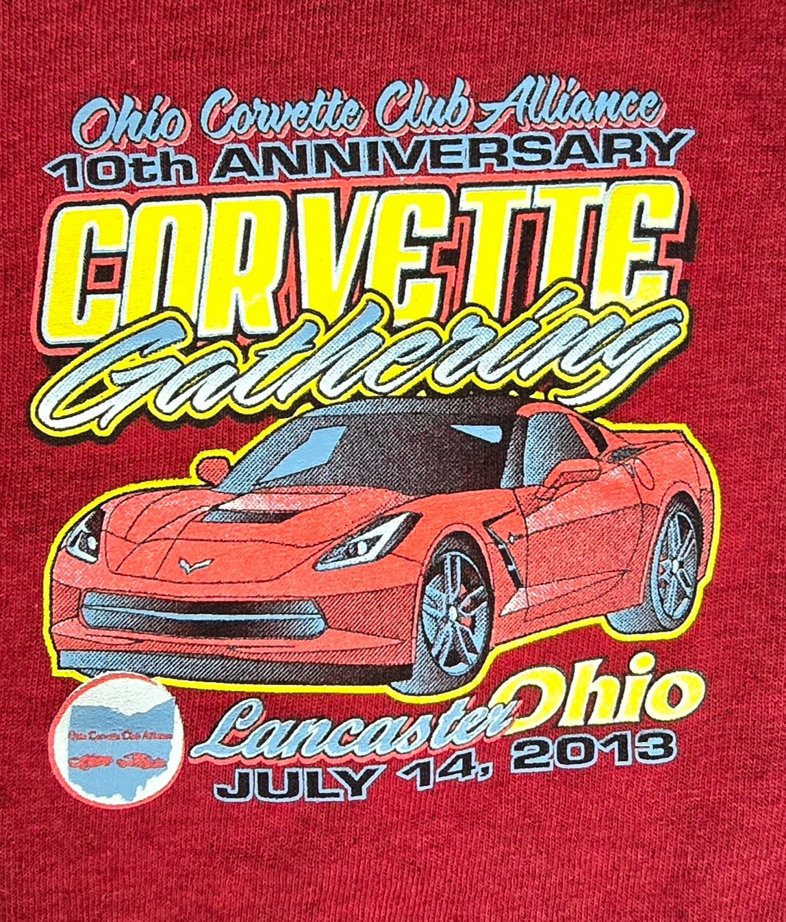 2013 Corvette Gathering T Shirt Gildan Ohio USA Chevy Corvette Car Graphic Tee M