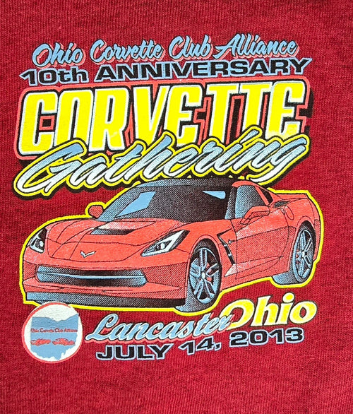 2013 Corvette Gathering T Shirt Gildan Ohio USA Chevy Corvette Car Graphic Tee M