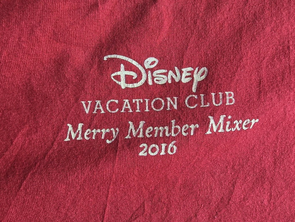 Disney DVC Merry Member Mixer 2016 Mickey & Minnie Red T-Shirt Size Medium