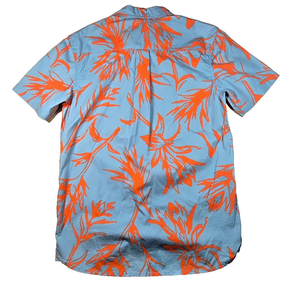 The North Face Hawaiian Floral Shirt Blue Orange Button Up US Small Asia Medium