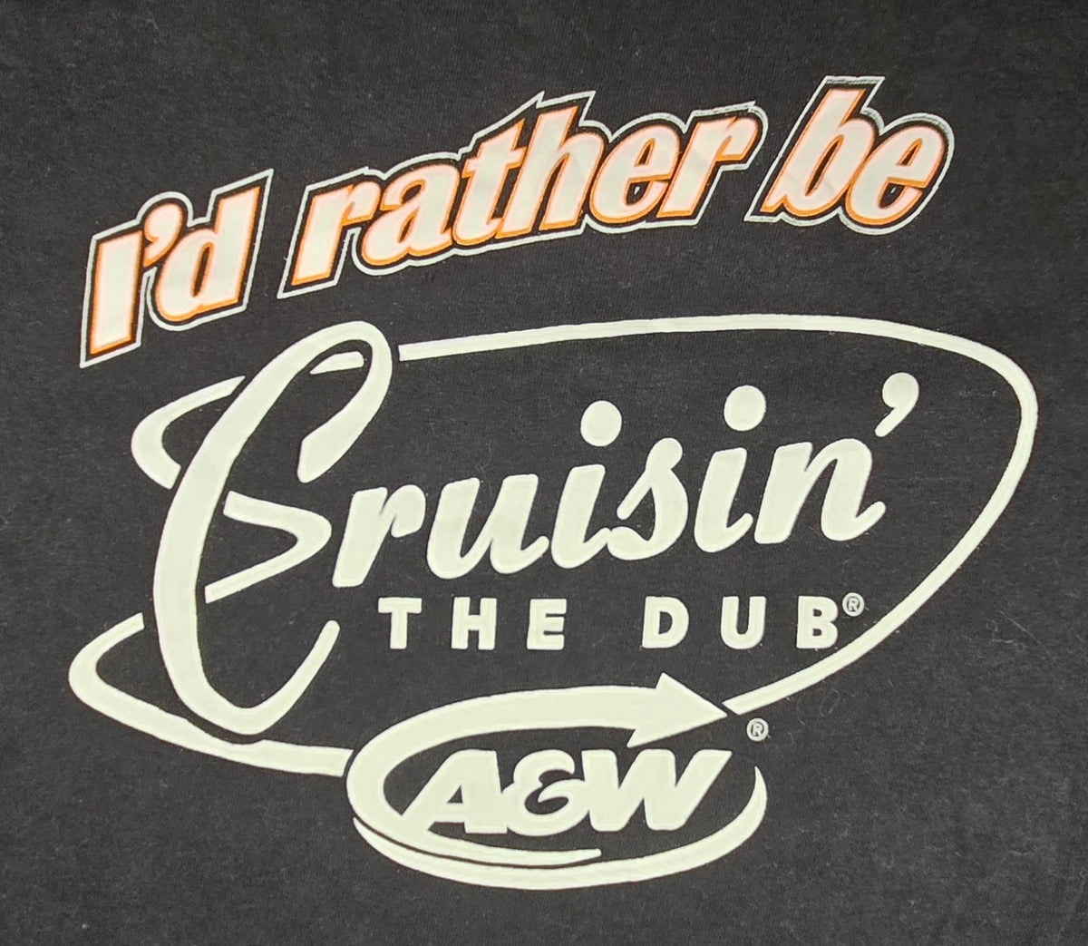 A&W Cruisin The Dub Hot Rod T Shirt Black Classic Car Graphic Tee Approx Large