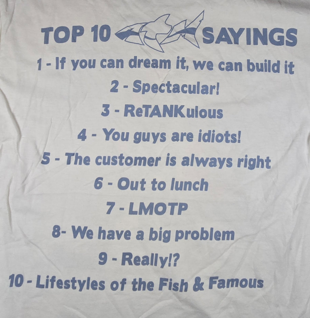 ATM Tanked Gang T Shirt Small S White Gildan Heavy Cotton Aquarium TV Show Tee