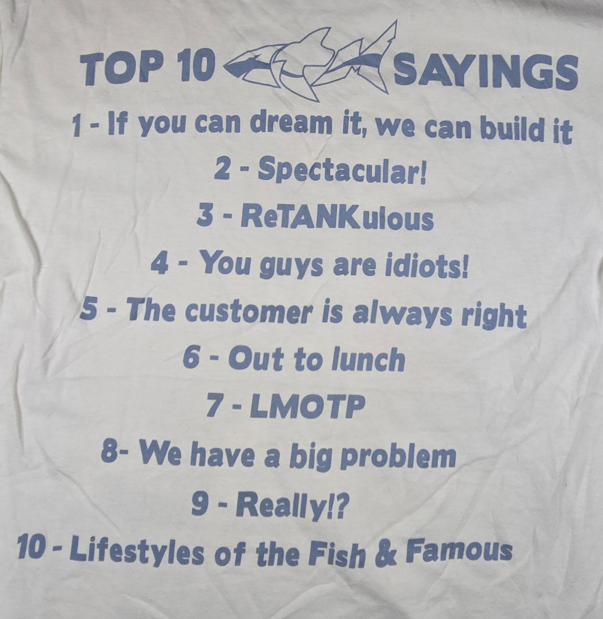 ATM Tanked Gang T Shirt Small S White Gildan Heavy Cotton Aquarium TV Show Tee