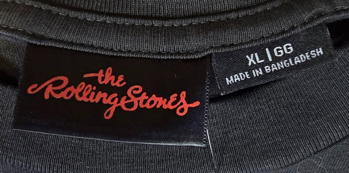 The Rolling Stones T Shirt Tongue Logo Rock Band Tee Black New With Tags Size XL
