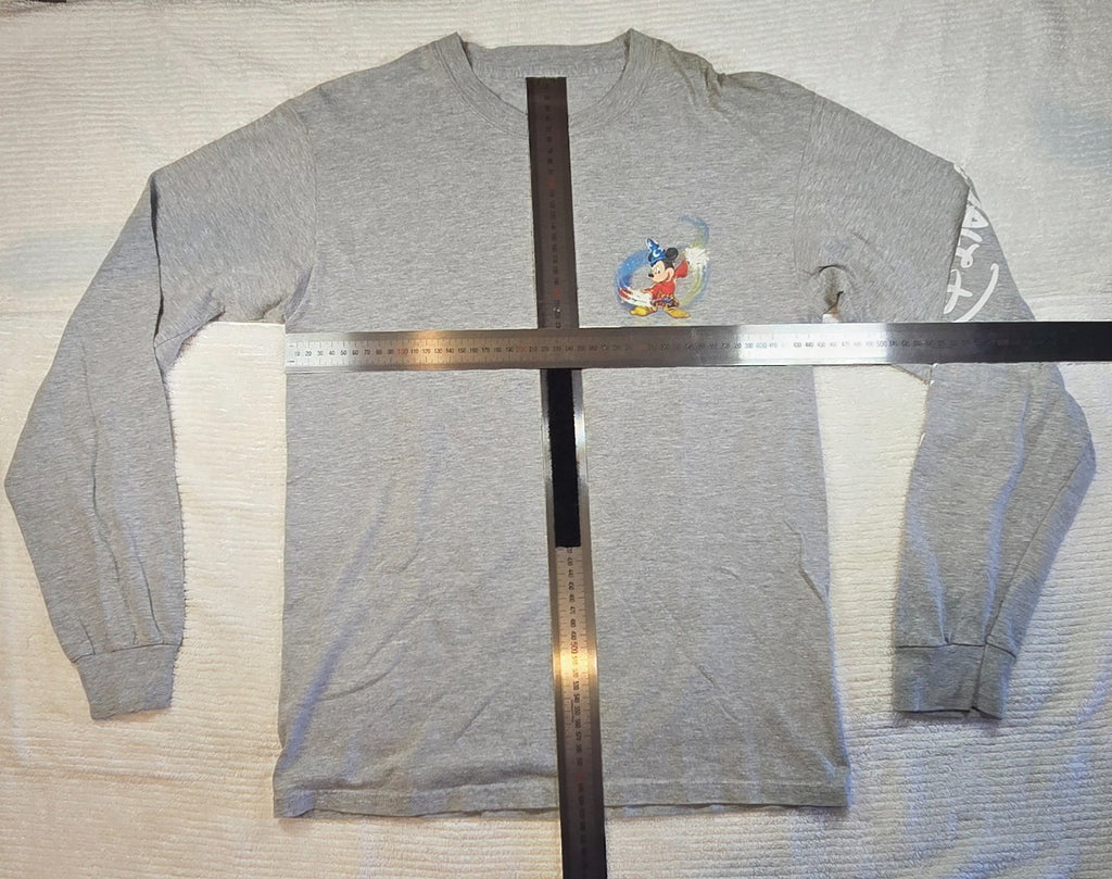 Disney Parks Mickey Mouse Sorcerer T Shirt M Grey Long Sleeve Walt Disney World